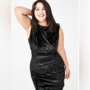 Delia’s black crushed velvet mini dress